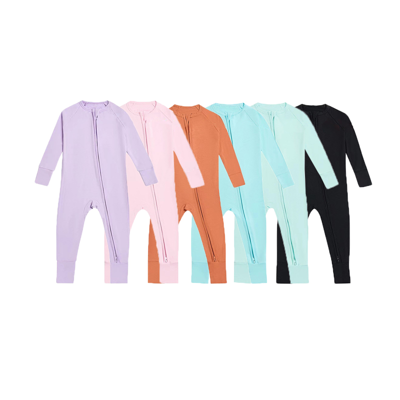 Bambu pizhama pizhame zinxhir footie pizhama romper