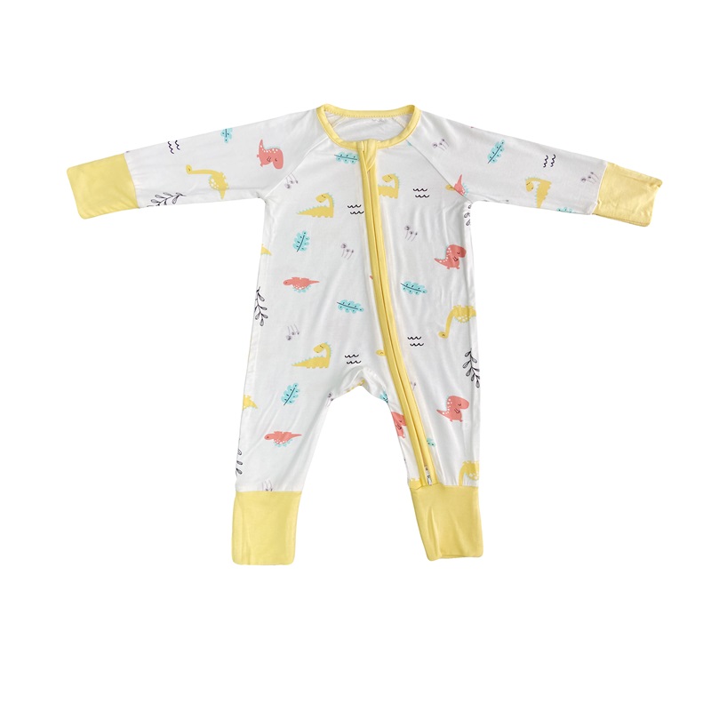Bamboo Baby Rompers Zipper Footie Pizhama Romper Convertible