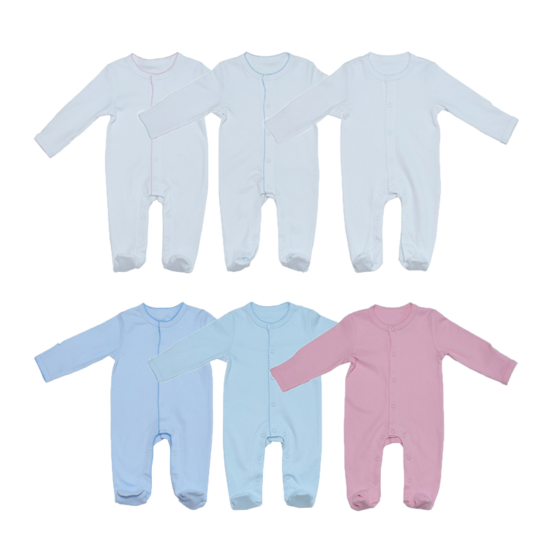 Picot trim i ri i lindur duke ardhur në shtëpi Veshjet e bebeve Onesie Romper Set
